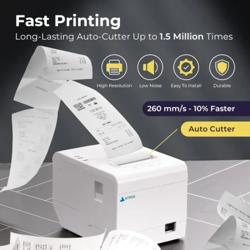 Atpos AT-402 80mm 3 Inch Thermal Receipt Printer (Bluetooth + USB ) | Auto Cutter - Image 5
