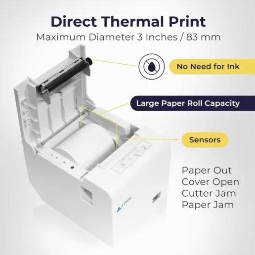 Atpos AT-402 80mm 3 Inch Thermal Receipt Printer (Bluetooth + USB ) | Auto Cutter - Image 3