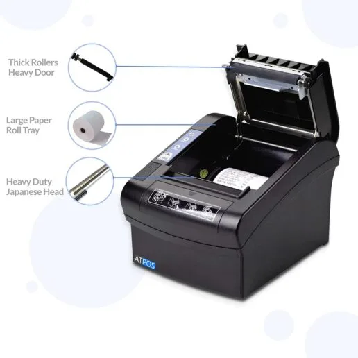 Atpos AT-502 80mm 3 Inch Thermal Receipt Printer (USB+LAN) | Auto Cutter - Image 4