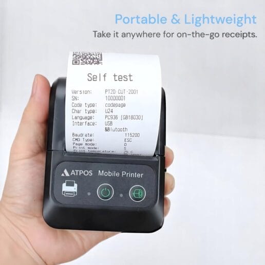 Atpos HL450 58mm Portable Thermal Receipt Printer | Bluetooth | Rechargeable - Image 3
