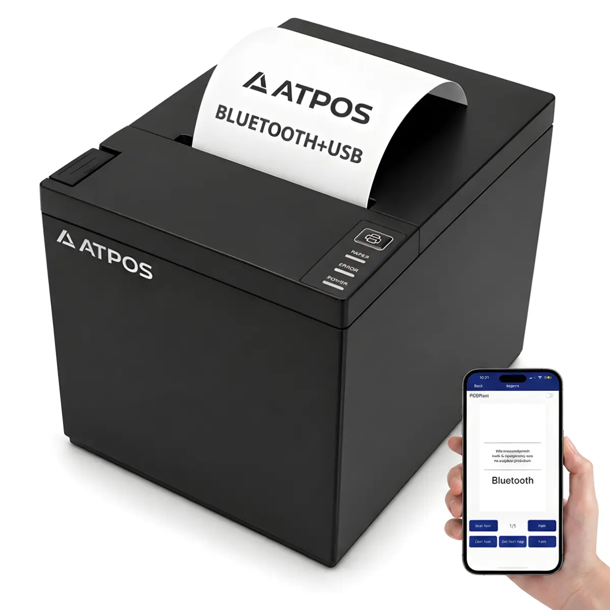 ATPOS AT-301 80mm thermal receipt printer with auto cutter for POS billing and receipt printing.