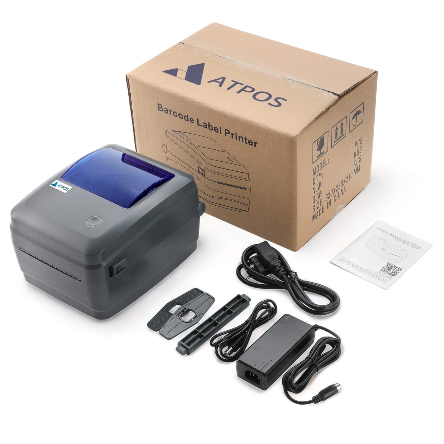 Atpos HQ450L 4 Inch (108mm) Thermal Barcode Shipping Label Sticker