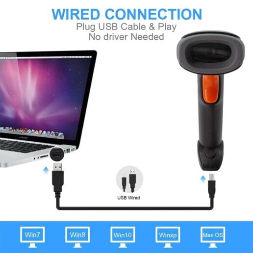 Atpos AT-1100LW 1D Wireless CCD Barcode Scanner | USB | 2.4Ghz Wireless - Image 7