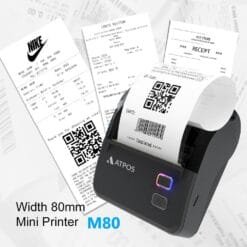 Atpos 80mm Portable Thermal Mobile Printer Thermal 3inch