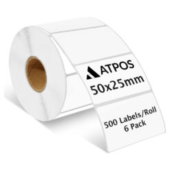 50x25mm Direct Thermal Label Roll for Mini Portable Label Printer Atpos