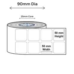 Atpos 50x50mm 2up Label Roll 2x2 Inch Cromo Direct Thermal