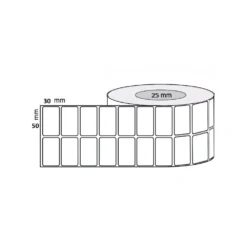 50x30mm 2x1.2 Inch 2UP Chromo Label Roll