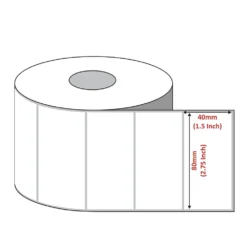 Alternative view of 80×40 mm 3.15×1.5” Direct Thermal Label Roll Thermal Transfer Label DT | 1000 stickers per Roll