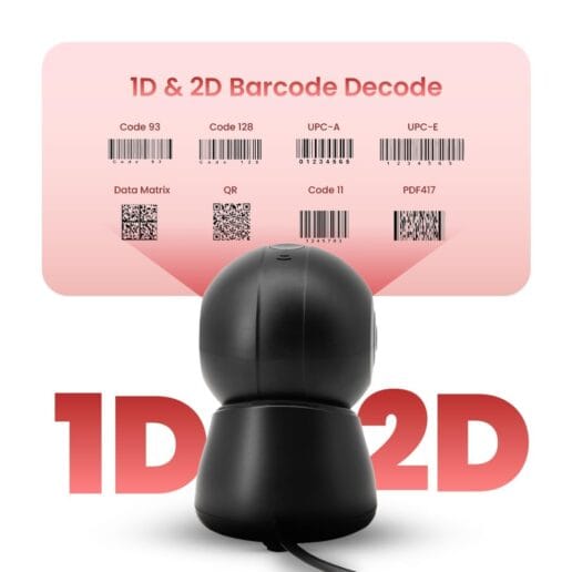 Atpos AT-9400D 2D 1D Desktop Barcode QR Scanner Hands-Free Auto | USB Wired - Image 2