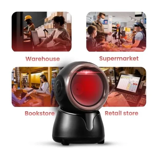 Atpos AT-9400D 2D 1D Desktop Barcode QR Scanner Hands-Free Auto | USB Wired - Image 6