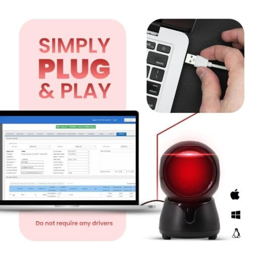 Atpos AT-9400D 2D 1D Desktop Barcode QR Scanner Hands-Free Auto | USB Wired - Image 5