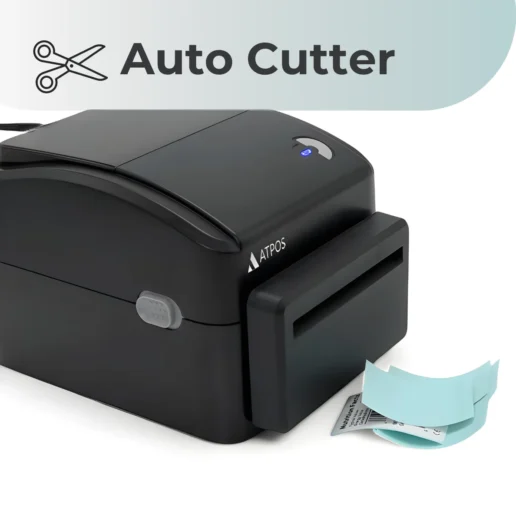 ATPOS AT-490B 4 Inch High-Speed Thermal Receipt / Label Printer with Auto Cutter, USB+LAN+Bluetooth Interface - Image 2