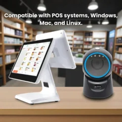 ATPOS 1100D connected to POS touchscreen system in retail environment