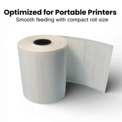 Thermal label roll for portable POS and handheld printers