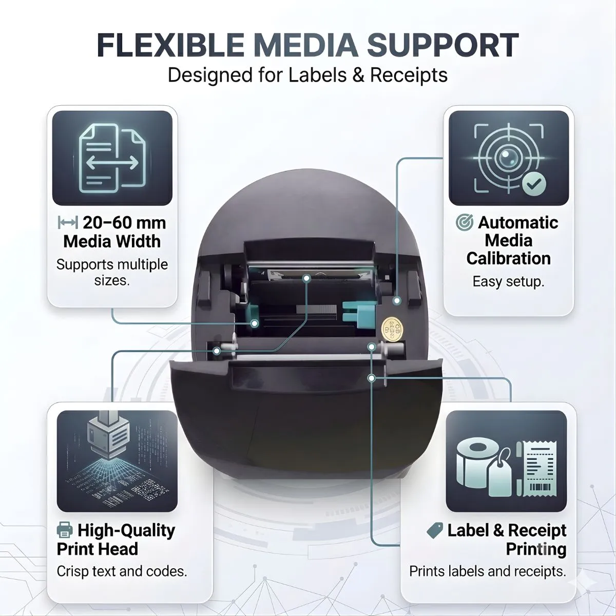 ATPOS Q600 Dual Mode Thermal Printer | 58mm Receipt & Barcode Label Printer | Bluetooth + USB - Image 5